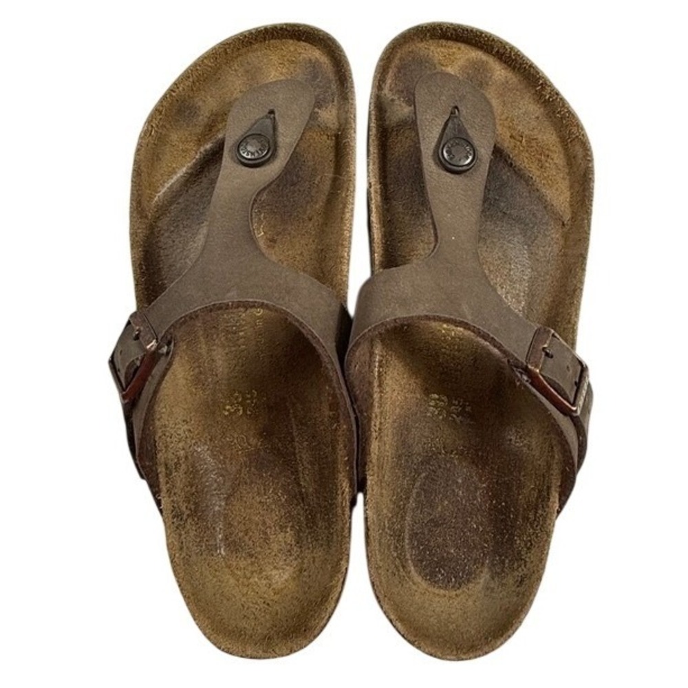 Birkenstock Gizeh Mocha Brown Birko-Flor Thong Sandals Womens 38 Regular L7 M5